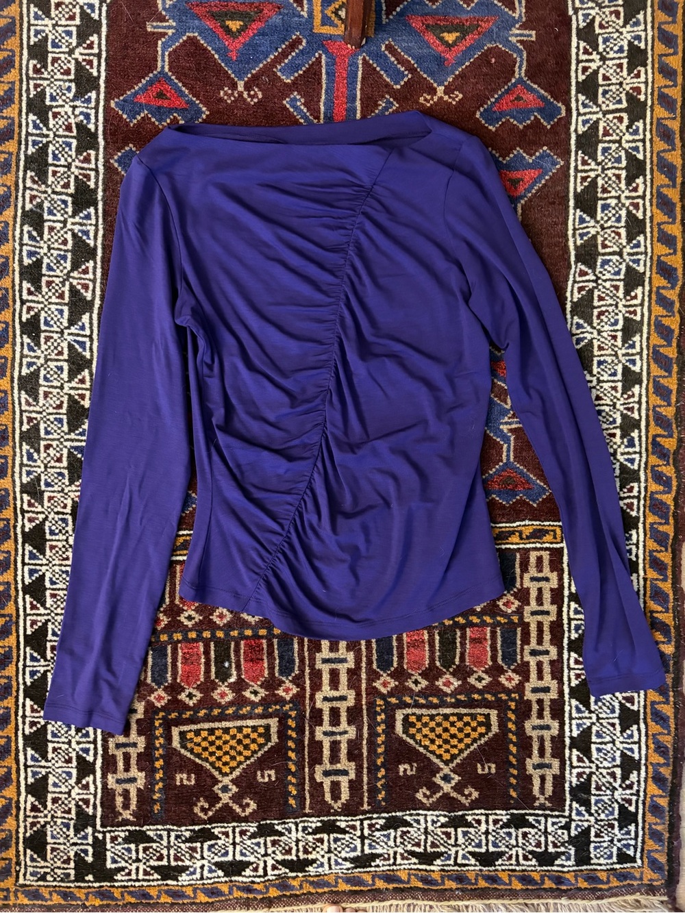 Kotn Long-Sleeve Ruched Purple Basima Top